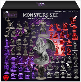 Wildspire fantasy monsters minis bulk set for D&D, ready to paint and collect.