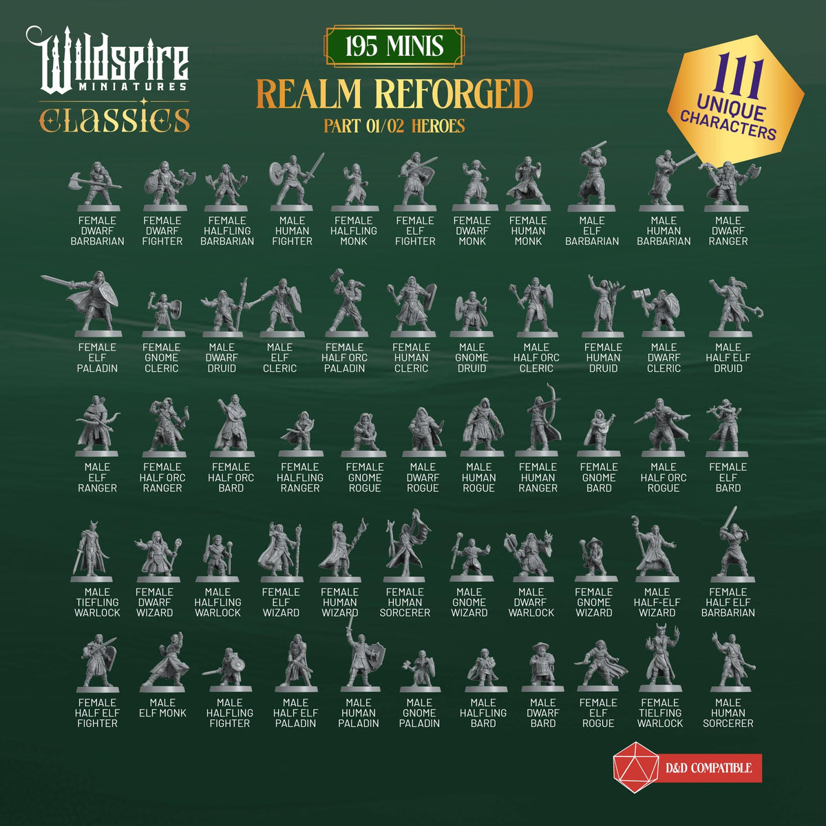 Wildspire Realm Set 28mm scale miniatures for D&D and Pathfinder.
