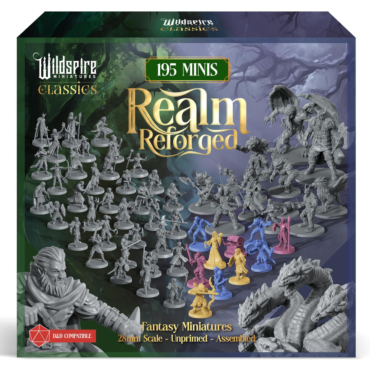 Wildspire Realm Set heroes and monsters assembly for tabletop adventures.