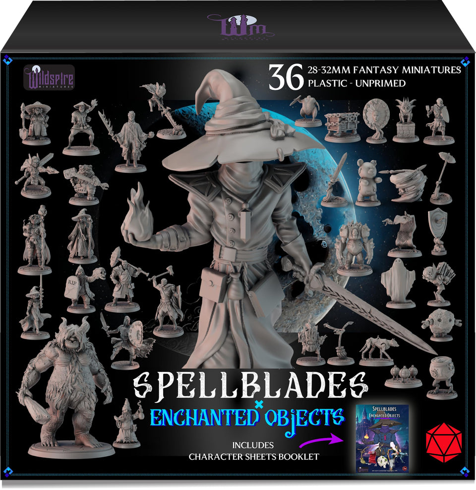 Wildspire Spellblade battlemage figure, perfect for cinematic tabletop battles and customization.