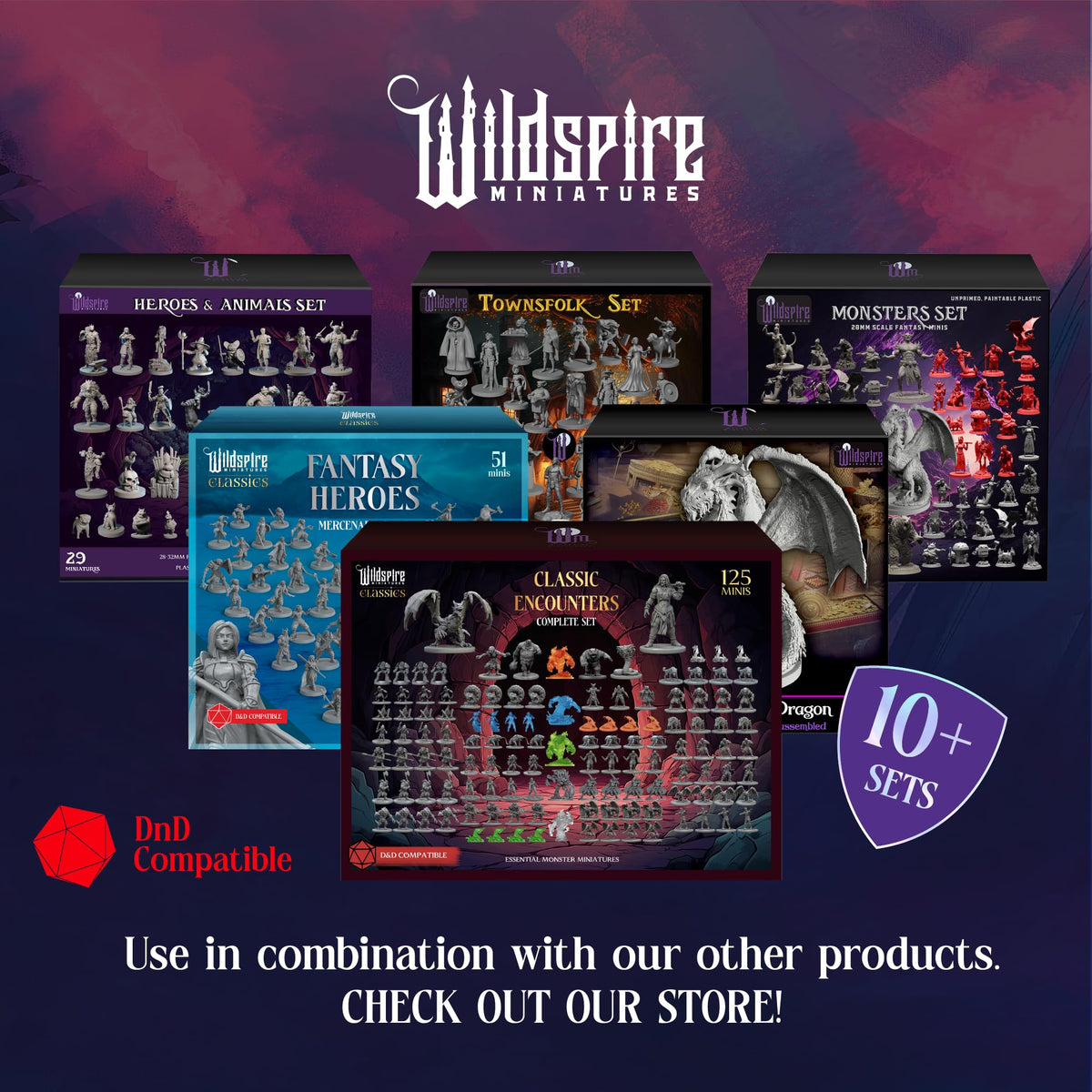 Wildspire Spellblades D&D miniatures box: convenient bulk set for campaigns and NPCs.