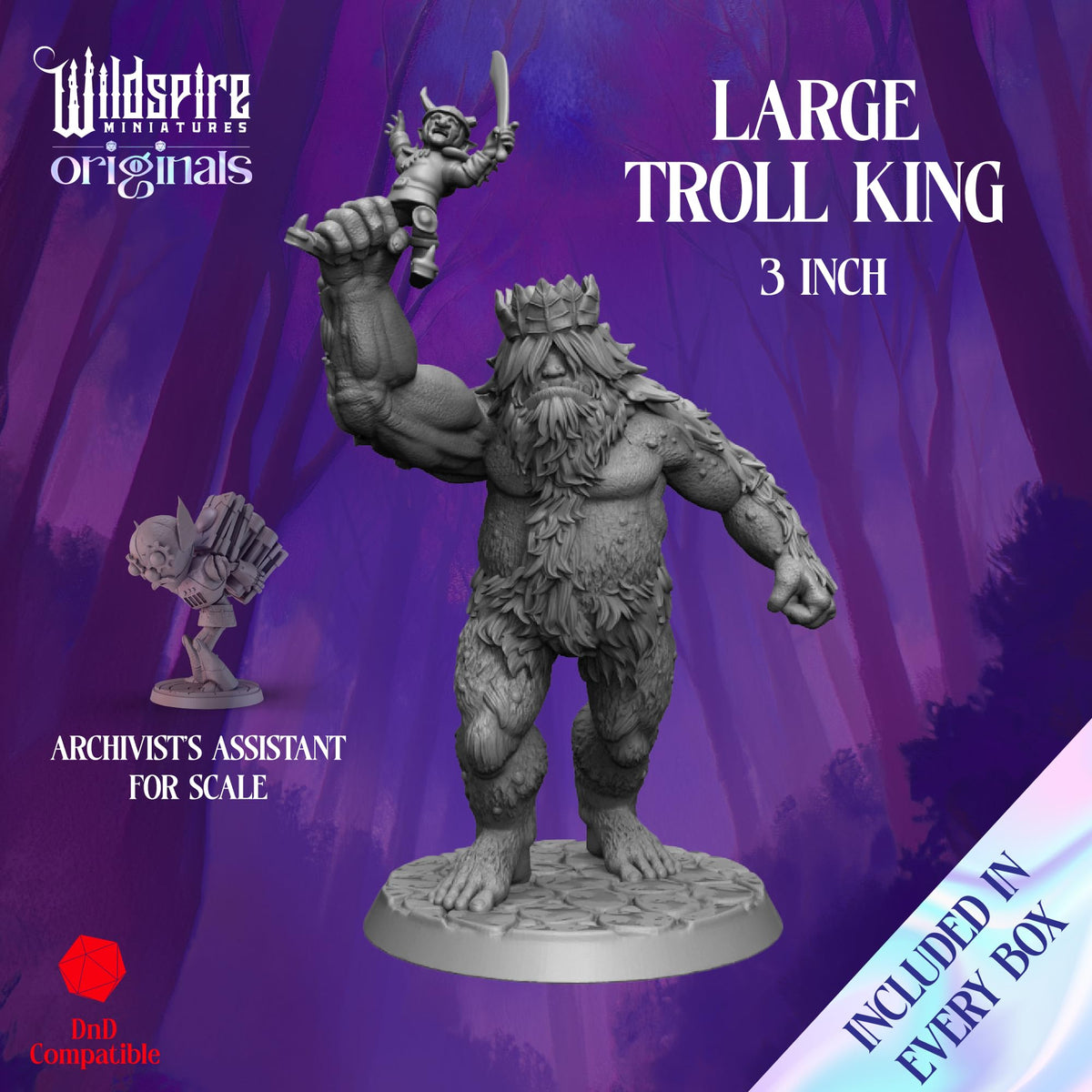 Wildspire Troll King miniature, ideal for boss encounters and immersive battles.