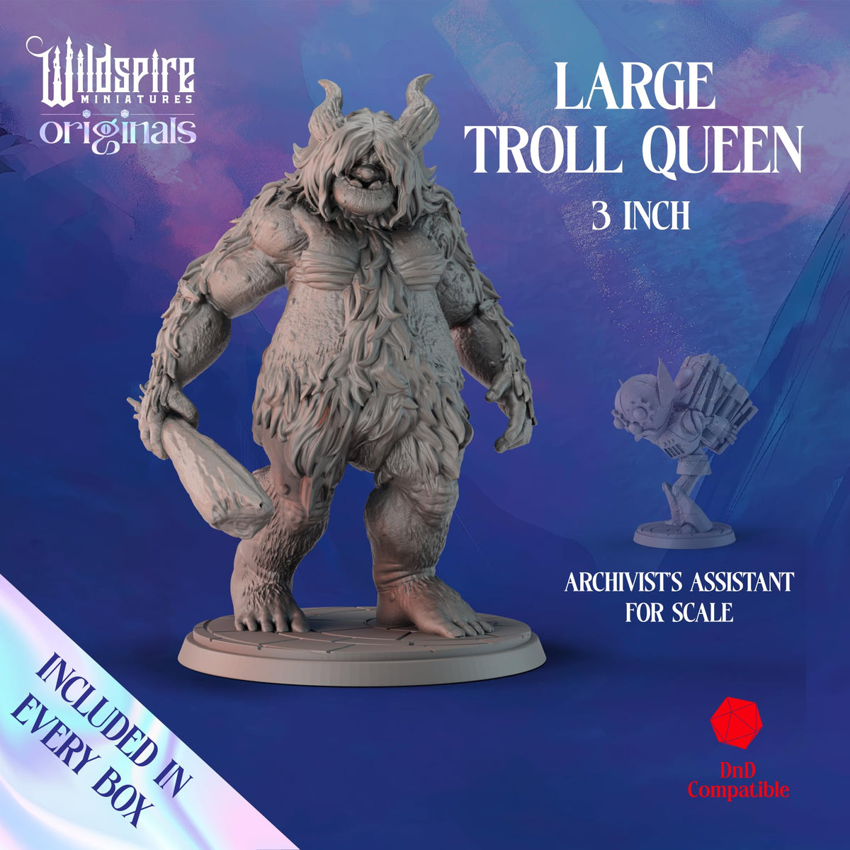 Wildspire Troll Queen figure towers on terrain for epic boss scenes.
