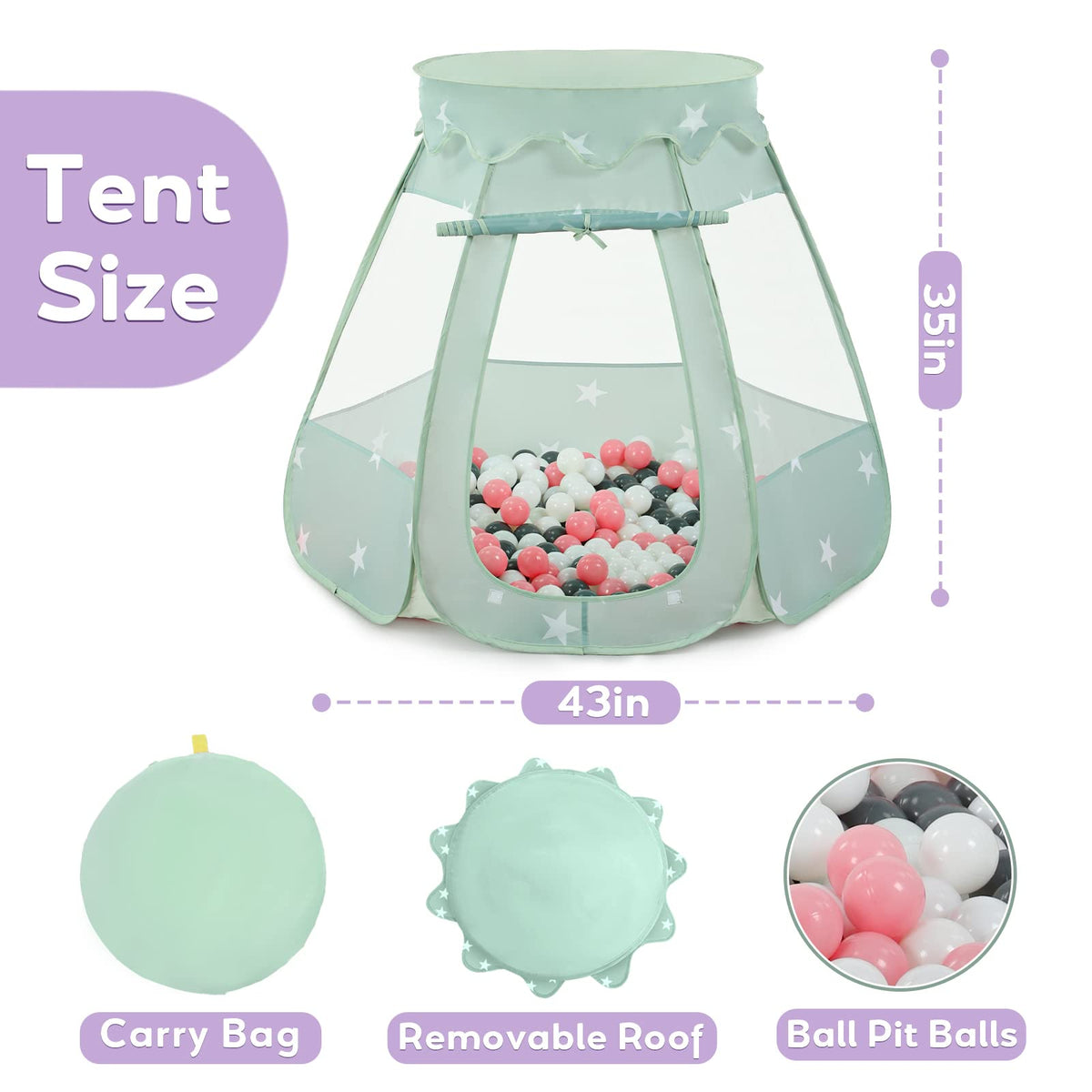 Wilhunter baby ball pit tent indoor outdoor use, versatile placement in home or yard.