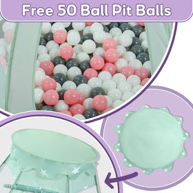 Wilhunter baby ball pit tent open play area, roomy space for multiple activities.