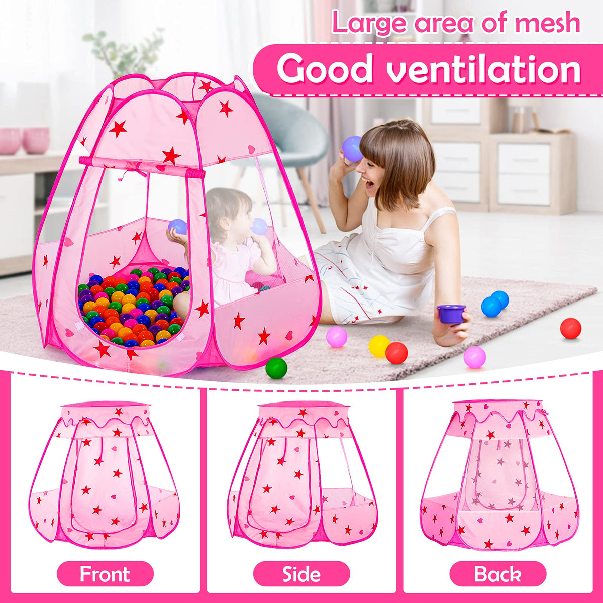 Wilhunter play tent suitable for indoor or outdoor playrooms.