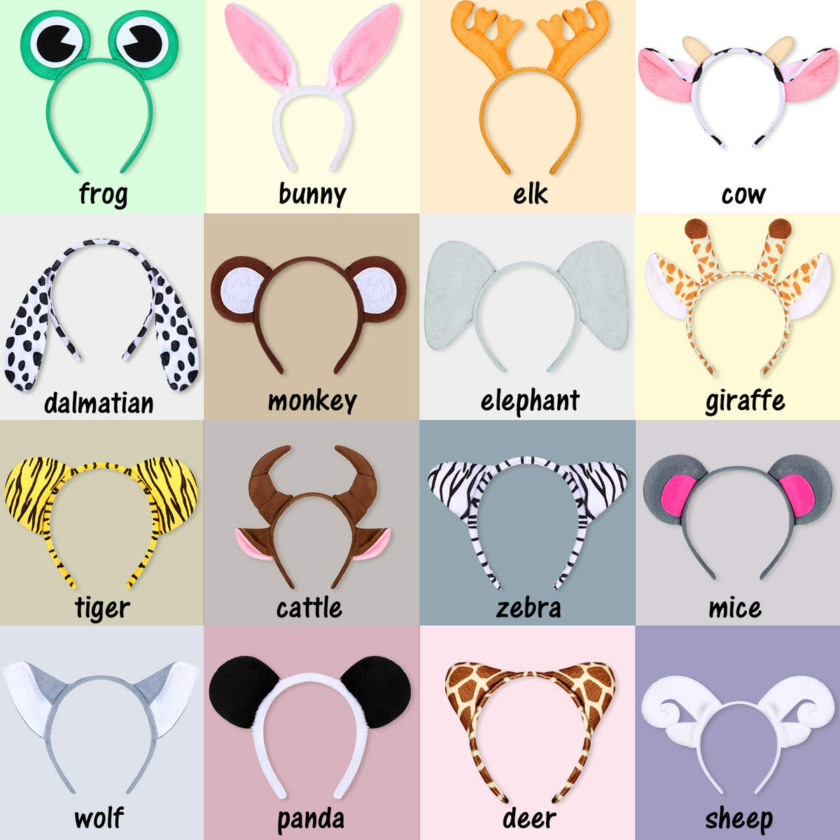 WILLBOND animal headbands tiger: upright ears and light weight, ideal for costumes and stage props.