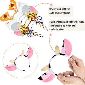 WILLBOND animal headbands zebra: realistic stripes and flexible fit for playful party activities.