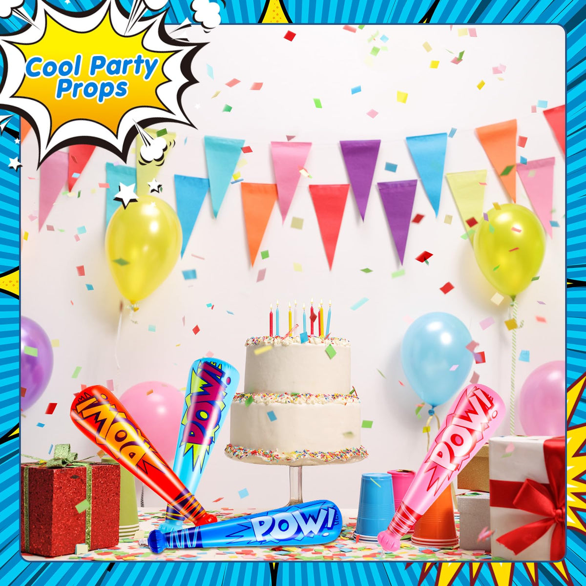 WILLBOND baseball bat party decor set enhancing interactive party experiences.