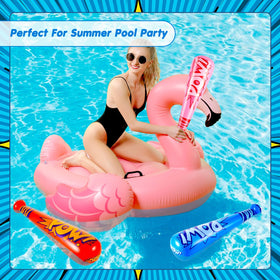 WILLBOND inflatable baseball bats in light blue for festive displays.