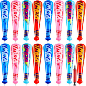 WILLBOND inflatable baseball bats in red for vibrant party decorations and games.