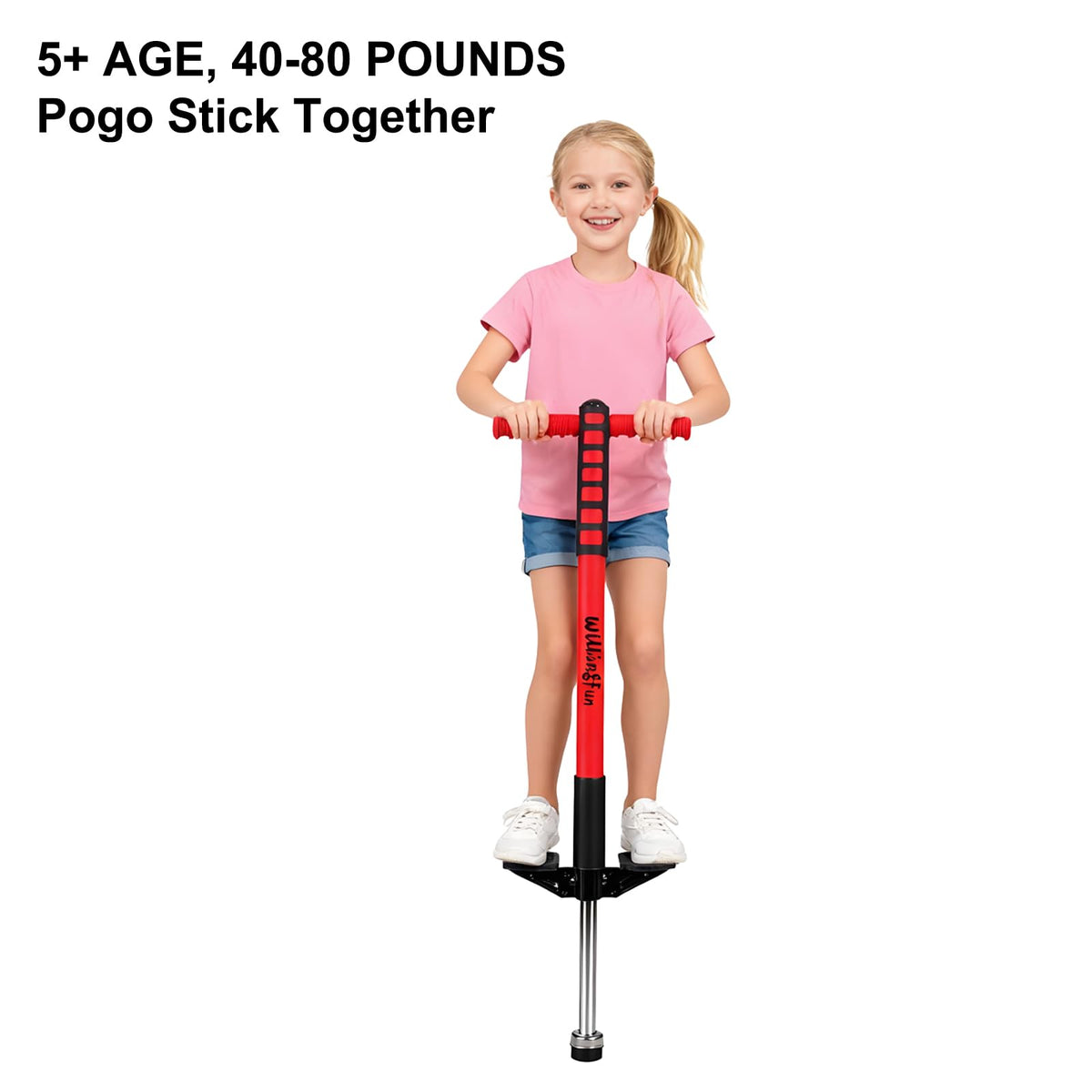 Willingfun pogo-stick anti-slip pegs support safety during jumps.