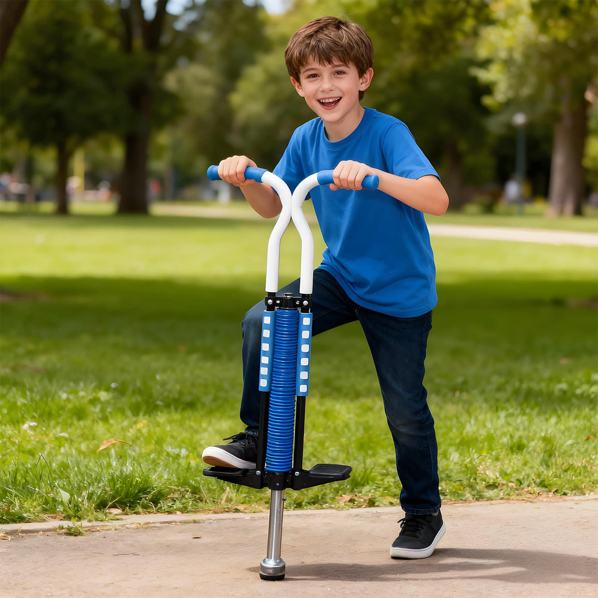 Willingfun pogo stick fosters outdoor family fun and social play.