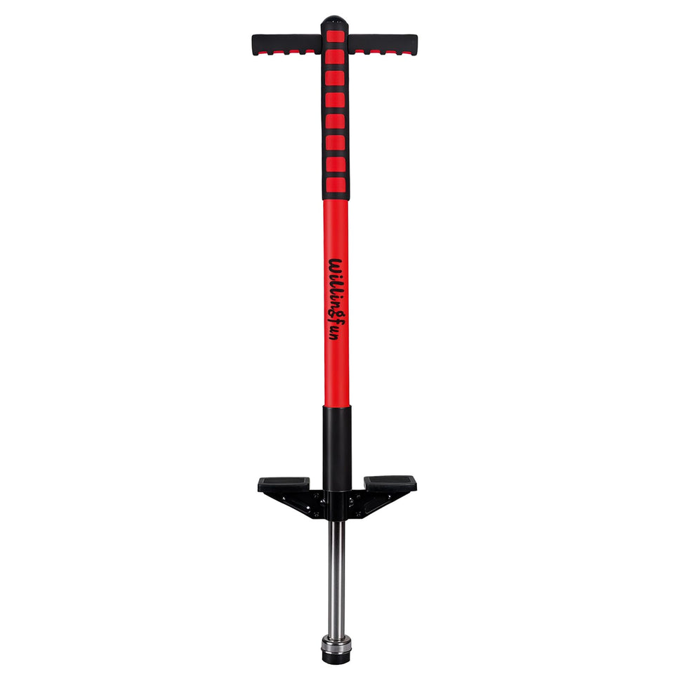 Willingfun pogo stick front view for kids promotes outdoor play and balance.