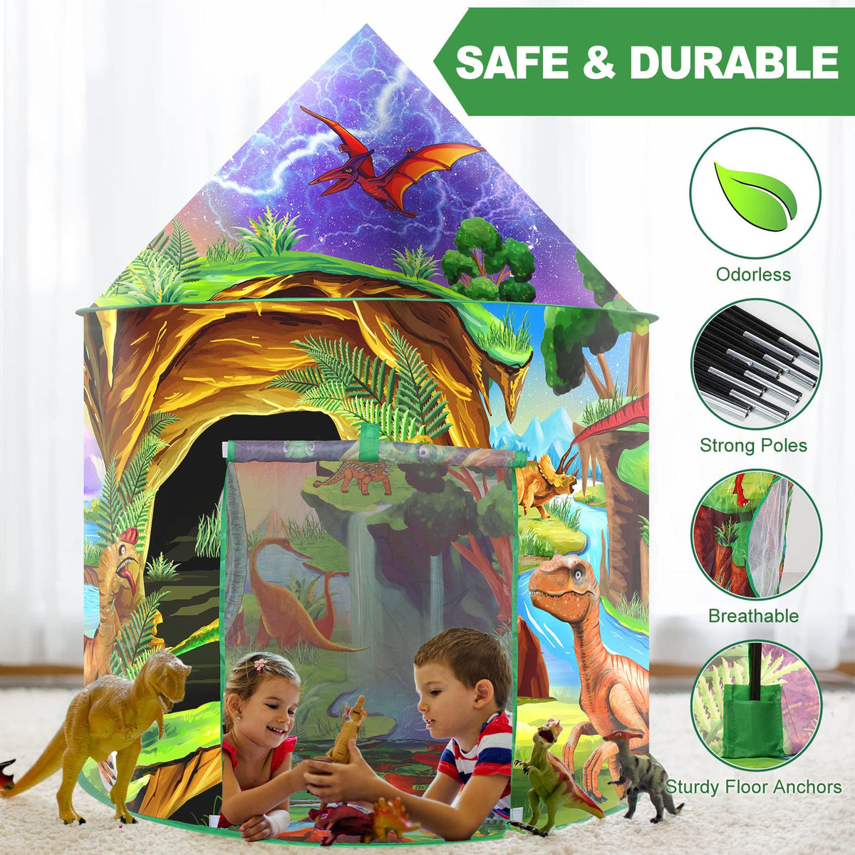WillingHeart dinosaur pattern detail adds vibrant prehistoric charm