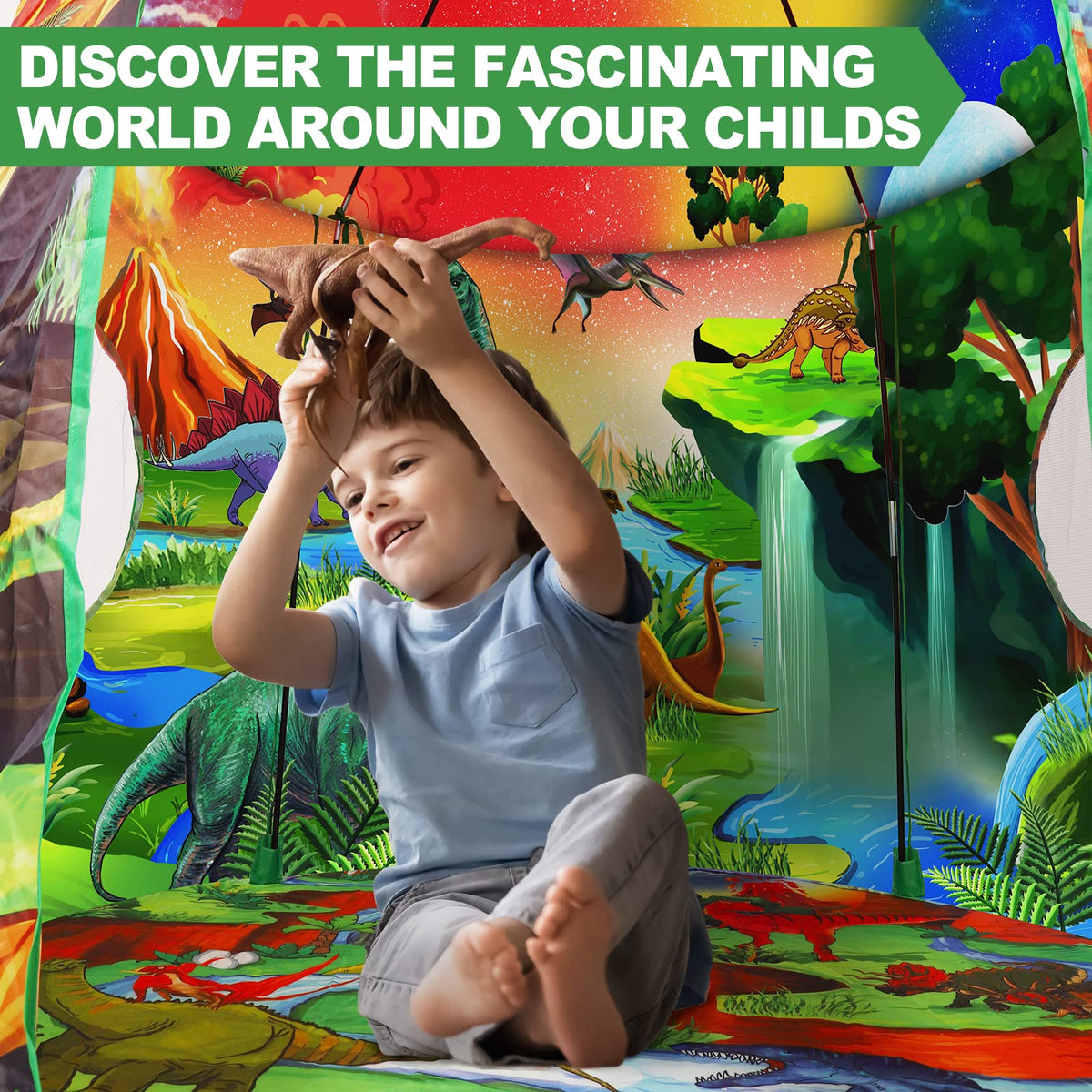 WillingHeart dinosaur tent in garden shows versatile indoor-outdoor use