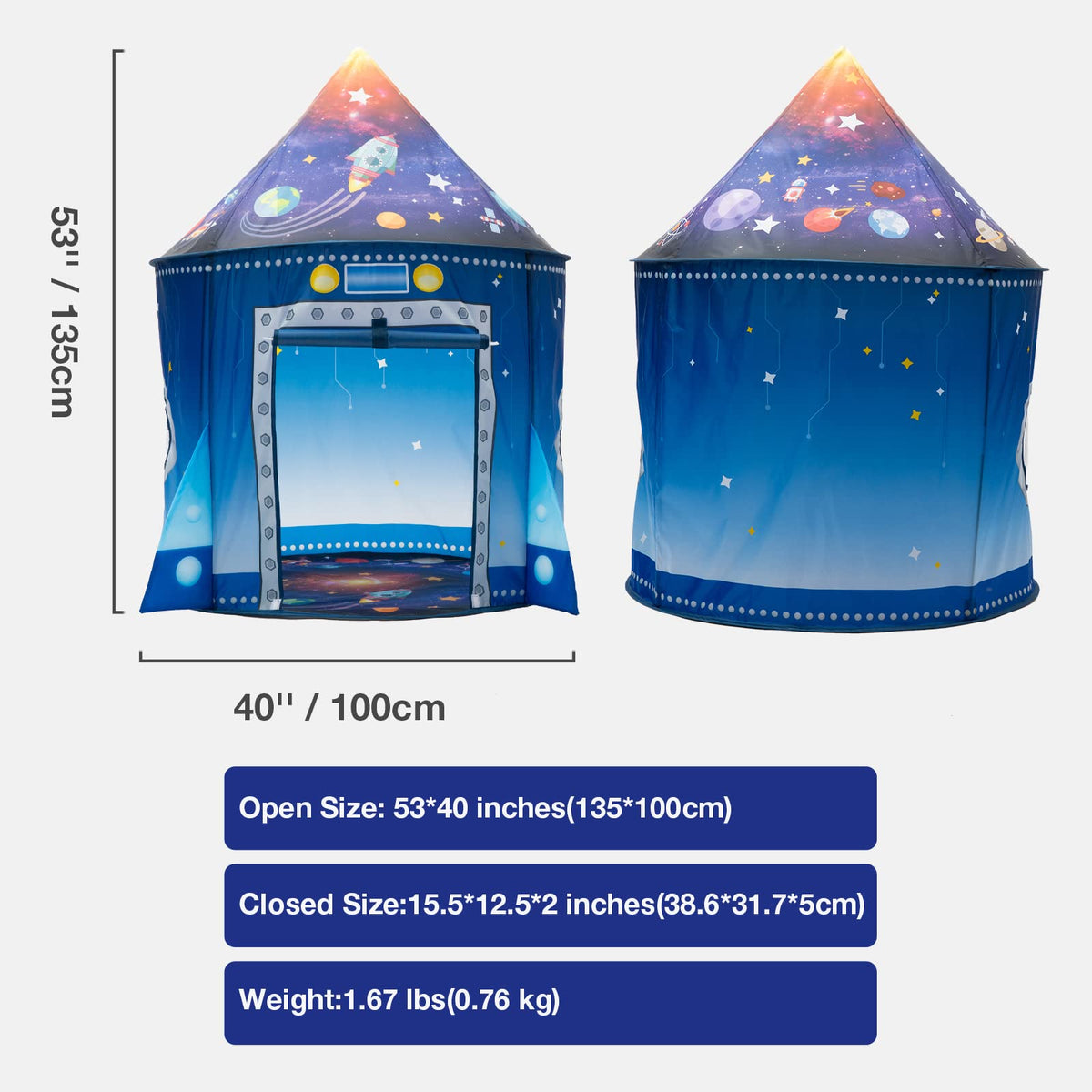 WillingHeart rocket tent folds flat for simple storage and travel.