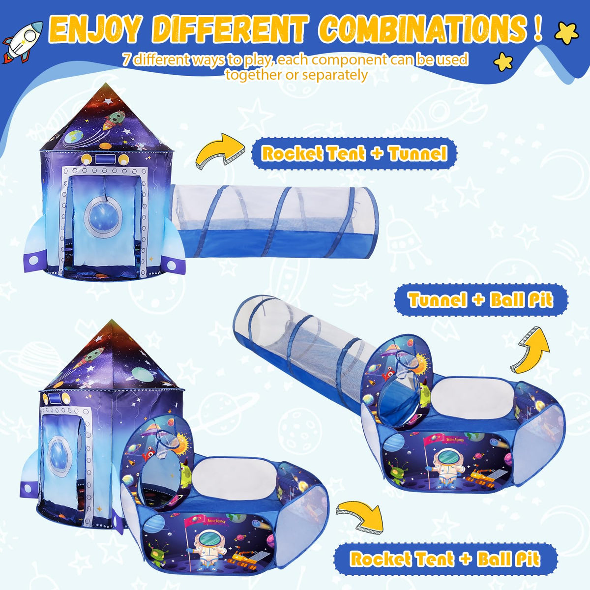 WillingHeart space-themed play area supports versatile indoor and outdoor fun.