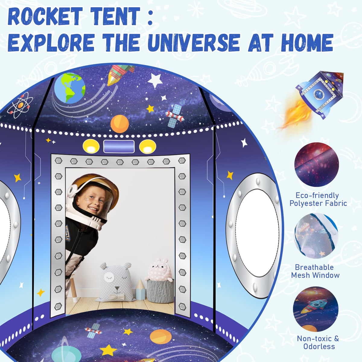 WillingHeart tunnel attachment section connects the tent for seamless indoor play.