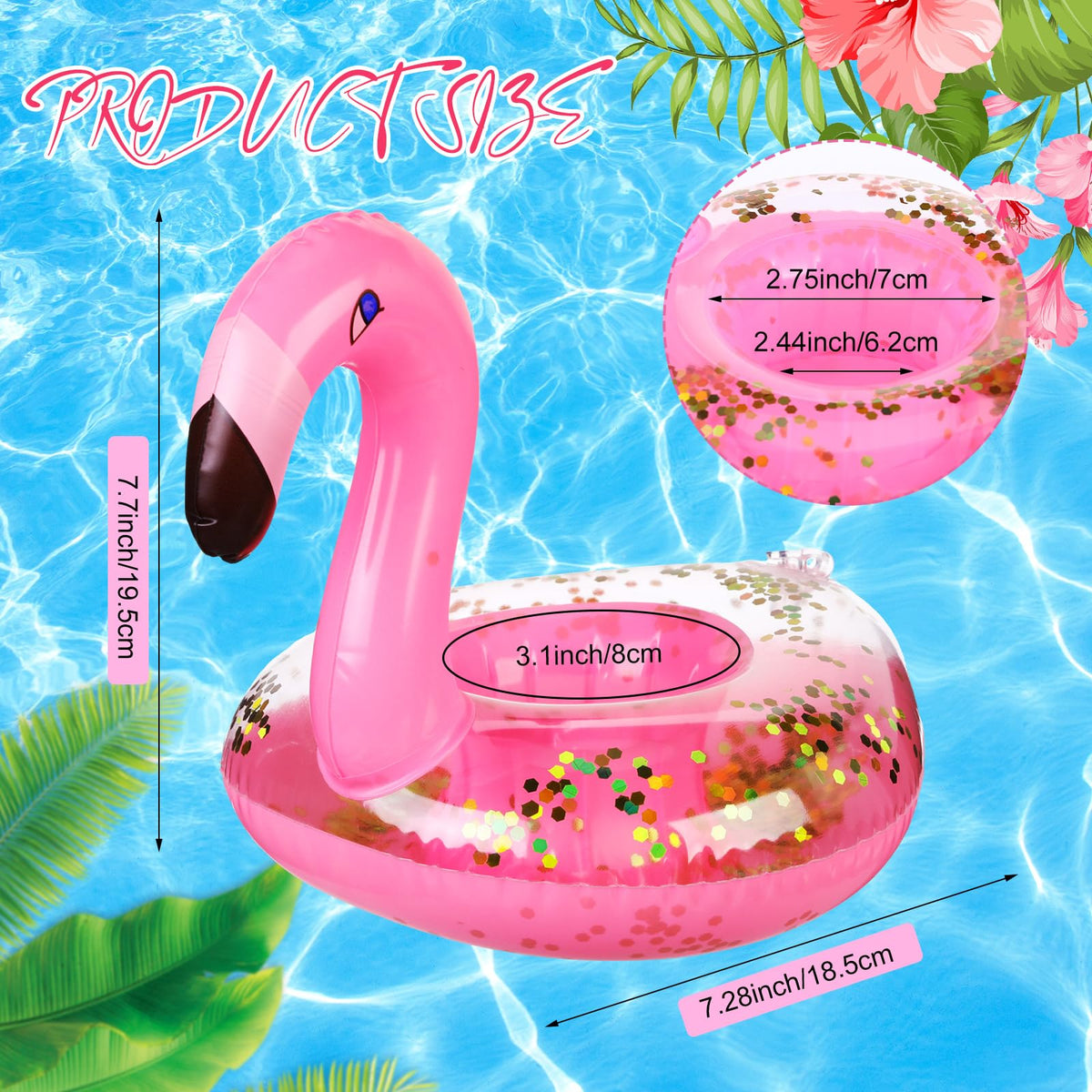 Willinglong flamingo cup holder with 3-1-inch-diameter fits most drinks.