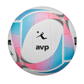 Wilson AVP OPTX Kaleidoscope in action on the court demonstrates official size feel.