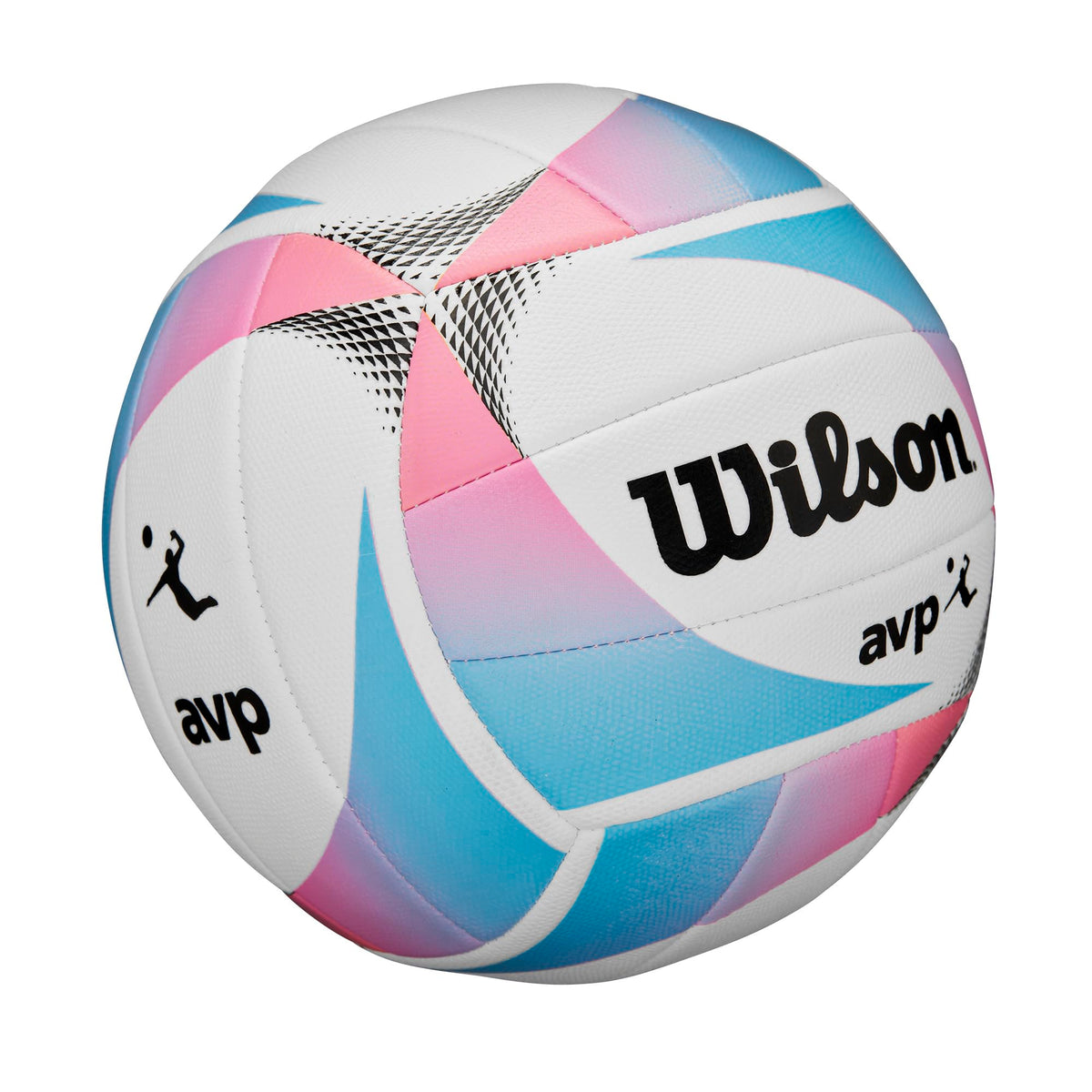Wilson AVP OPTX Replica Kaleidoscope closeup reveals tactile surface grip for reliable ball handling.