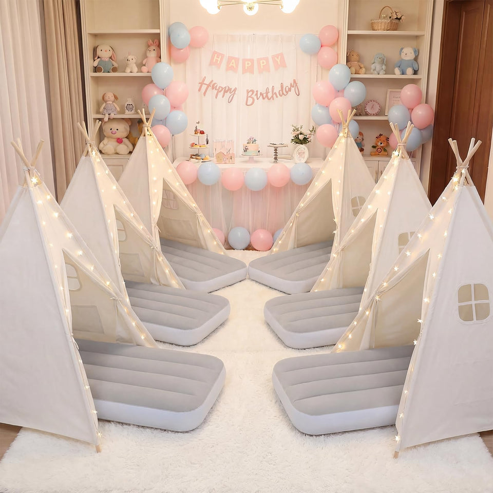 Wilwolfer six-pack kids teepee tents bundle with a sturdy frame for durable play.