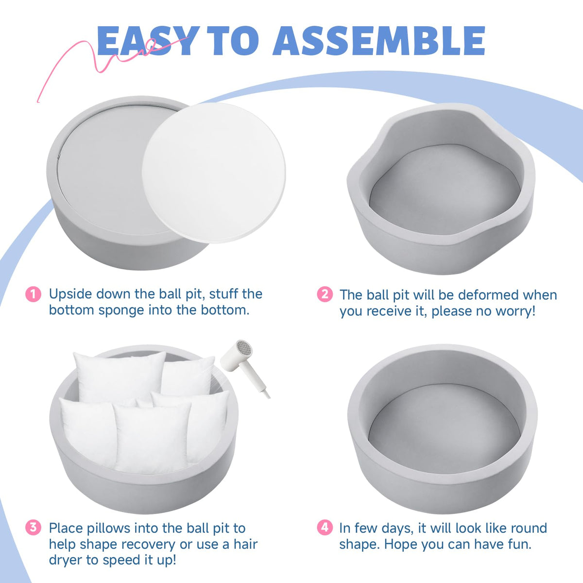Wilwolfer ball pit washable cover keeps play area clean.