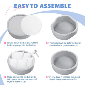 Wilwolfer ball pit washable cover keeps play area clean.