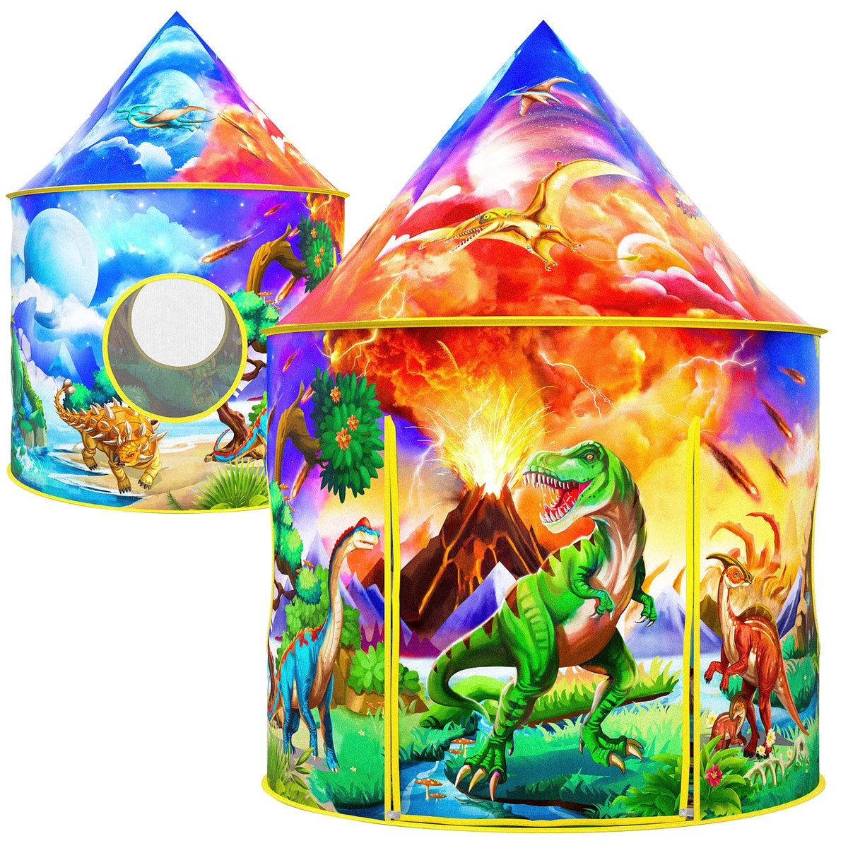 Wilwolfer Dinosaur Tent front view, ideal for imaginative indoor play.