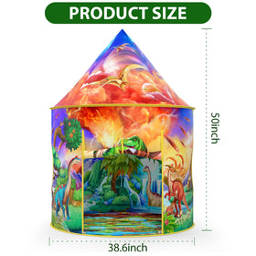 Wilwolfer Dinosaur Tent side entrance, easy access for toddlers during playtime.