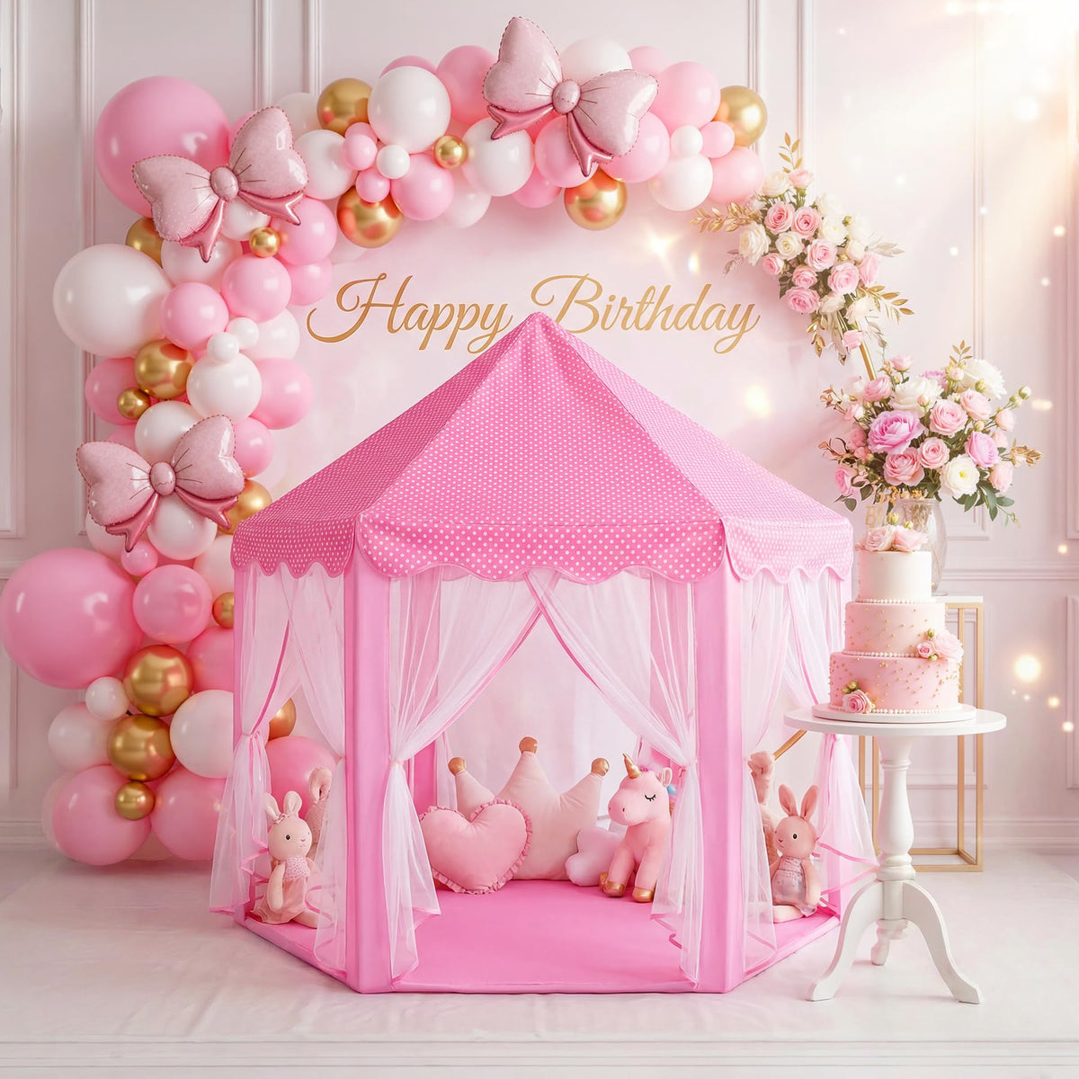 Wilwolfer durable polyester blend fabric keeps a tidy princess hideaway