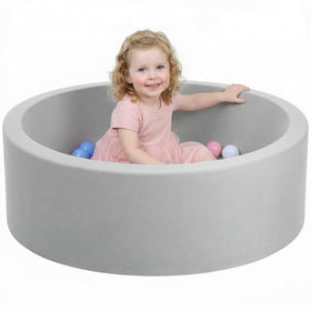 Wilwolfer foam ball pit gray interior features soft memory foam for safe play.