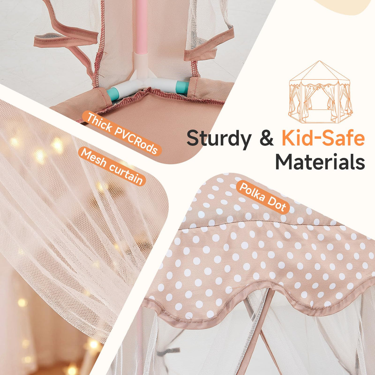 Wilwolfer Princess Castle Play Tent compact setup suitable for small rooms