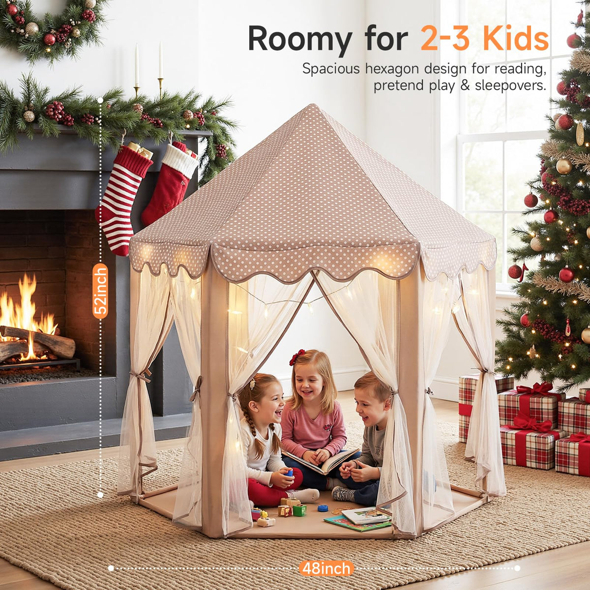 Wilwolfer Princess Castle Play Tent easy-clean materials for tidy spaces