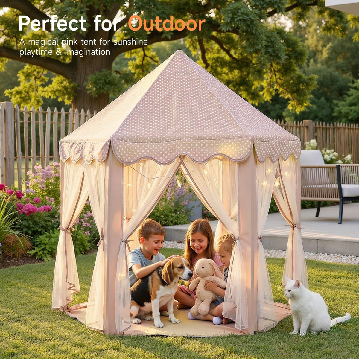 Wilwolfer Princess Castle Play Tent hexagon design inspires imaginative play