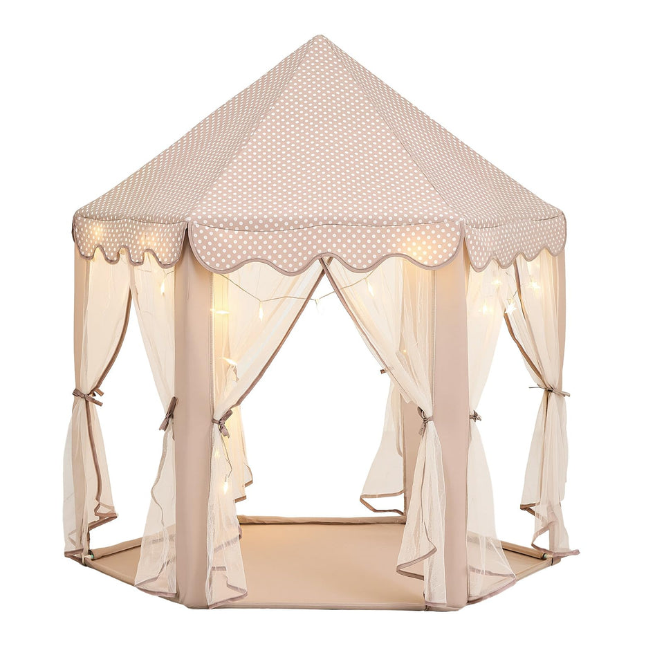 Wilwolfer Princess Castle Play Tent star lights for magical indoor playtime