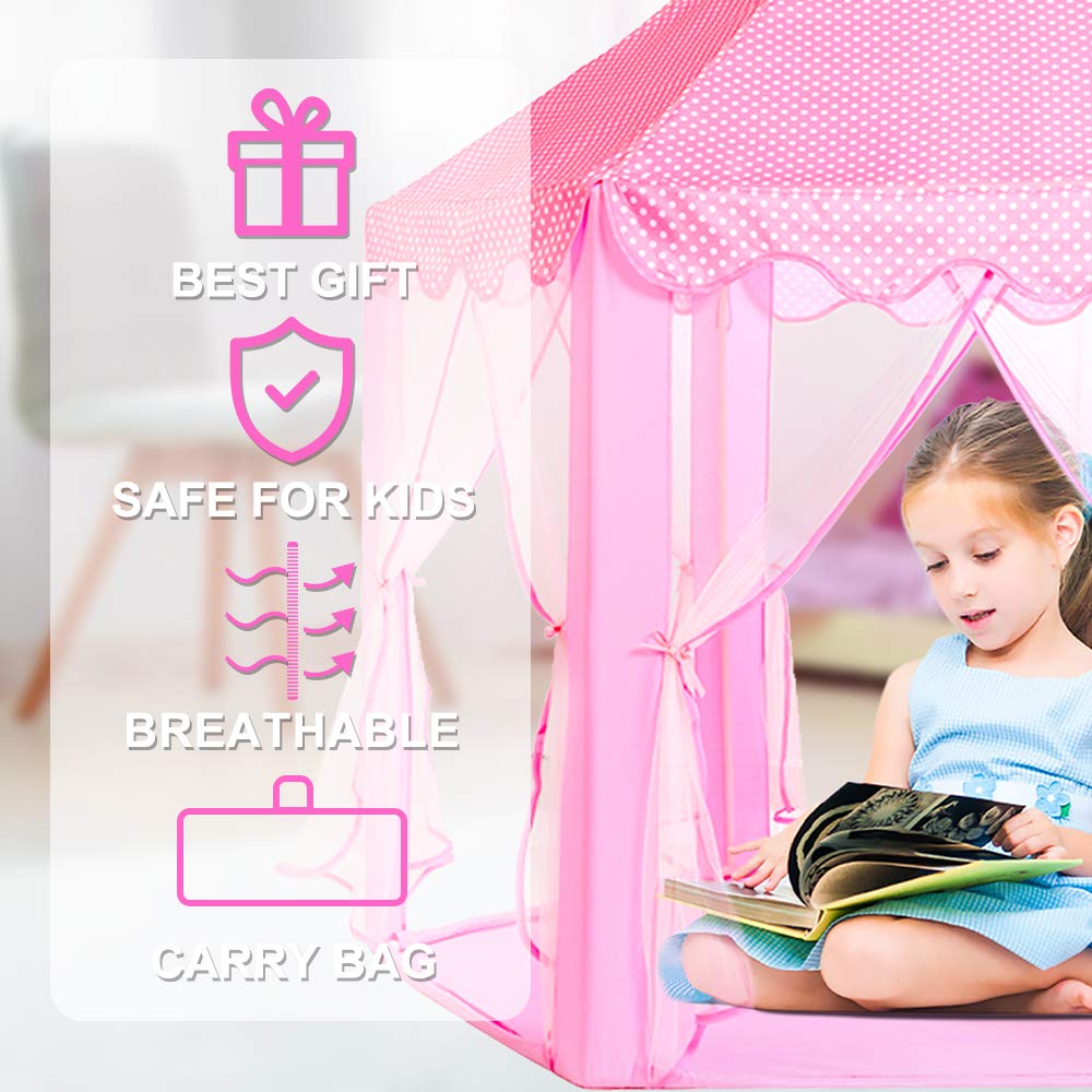 Wilwolfer Princess Tent uses soft polyester fabric for safe, durable play.