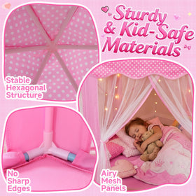 Wilwolfer private reading nook pink tent offers space for quiet moments