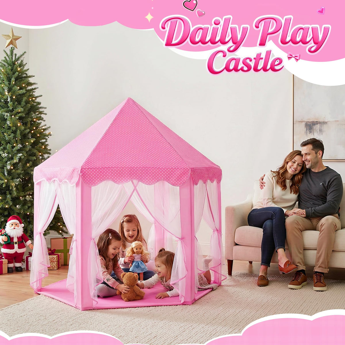 Wilwolfer star lights pink tent creates cozy ambience for storytelling