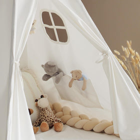 Curtains and front flap provide private space in the Wilwolfer tent