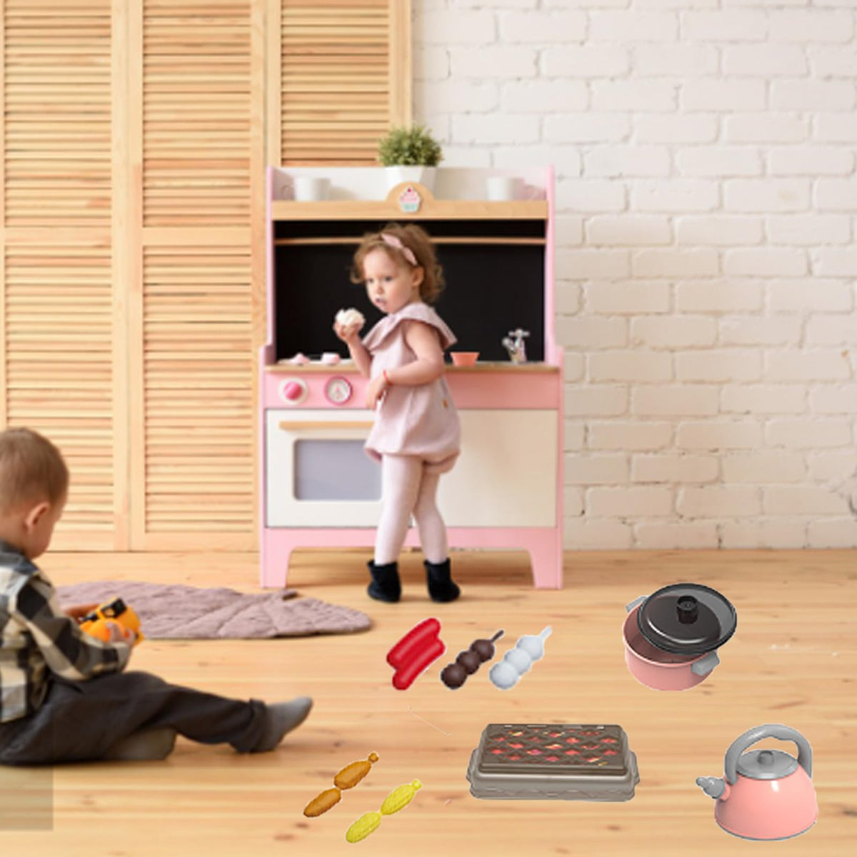 Winbar dishware set with plates and cups invites sharing and collaborative pretend dining