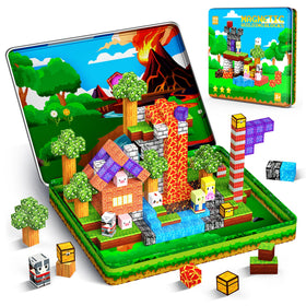 Windidi 99PCS magnetic blocks travel box closed; portable, mess-free play on the go.