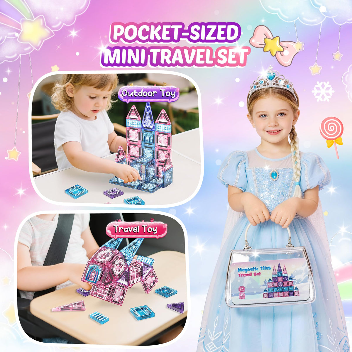 Windidi ice palace and royal towers inspire creative pretend play.