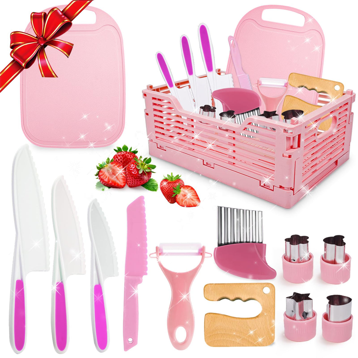 Windidi kids kitchen knife set with storage box keeps playtime tidy.