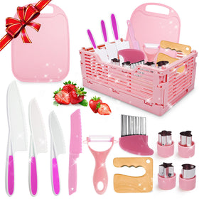 Windidi kids kitchen knife set with storage box keeps playtime tidy.