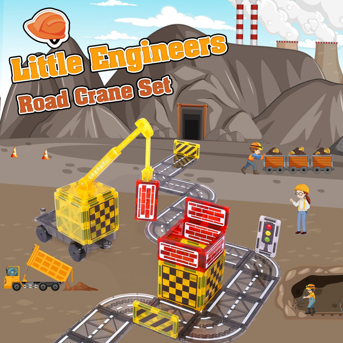 Windidi magnetic tiles city builder crane offers 180-degree rotation for flexible construction.
