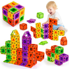 Windidi magnetic tiles letters set display colorful alphabet pieces for early learning.