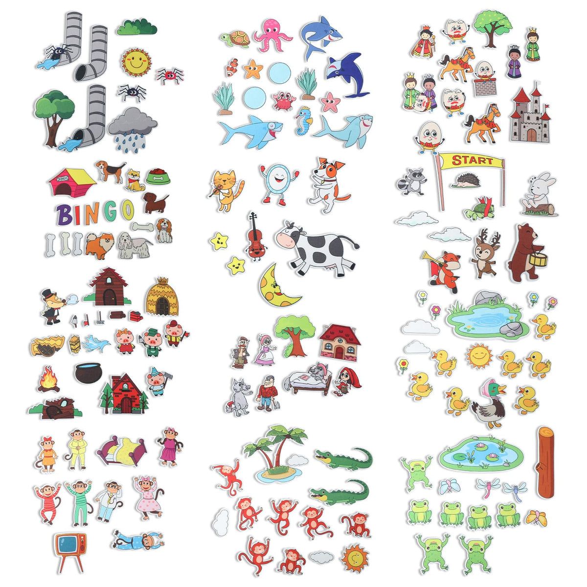 Windkream 12-set felt board stories collection with colorful animals for classroom storytelling.