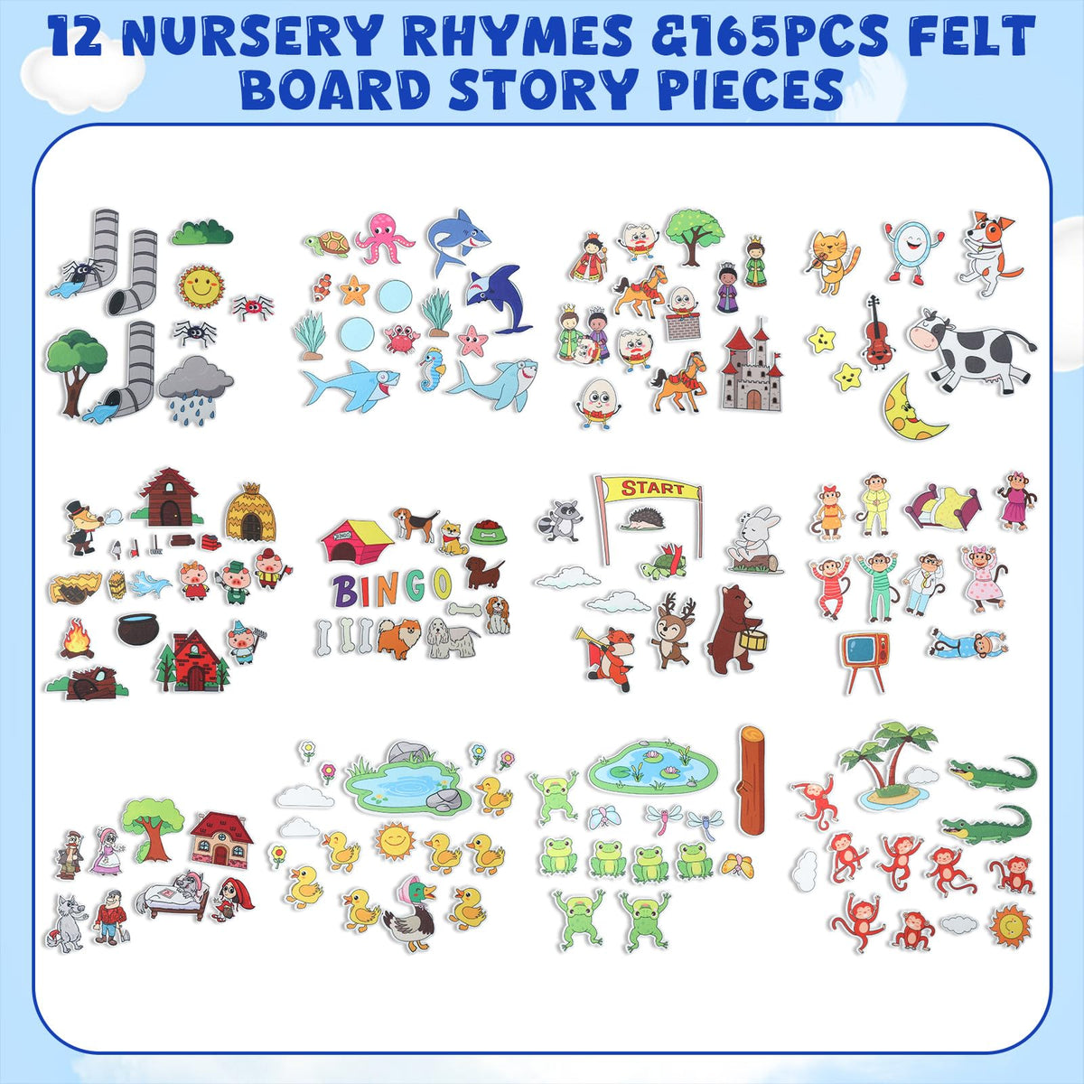 Windkream animal felt pieces collection ideal for hands-on imaginative play.